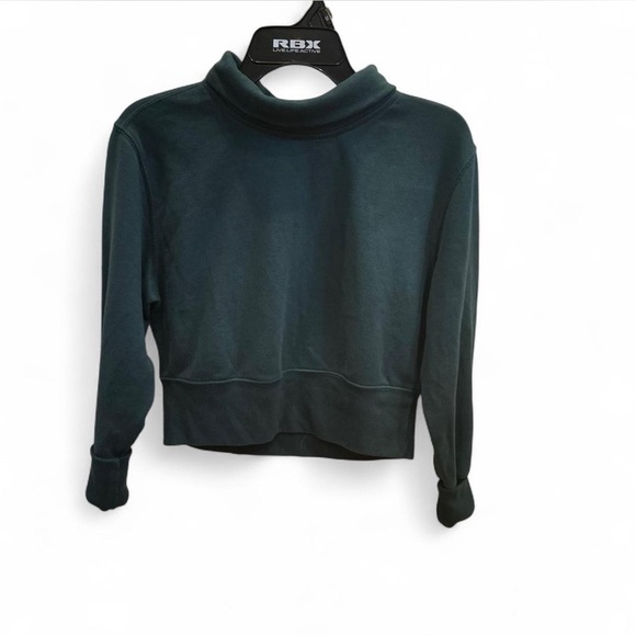Abercrombie & Fitch Green Cropped Turtleneck Sweatshirt Oversized XS - Picture 1 of 6